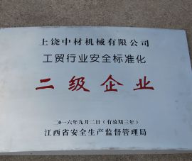 工貿行(hang)業安全标(biāo)準化二級(jí)企業